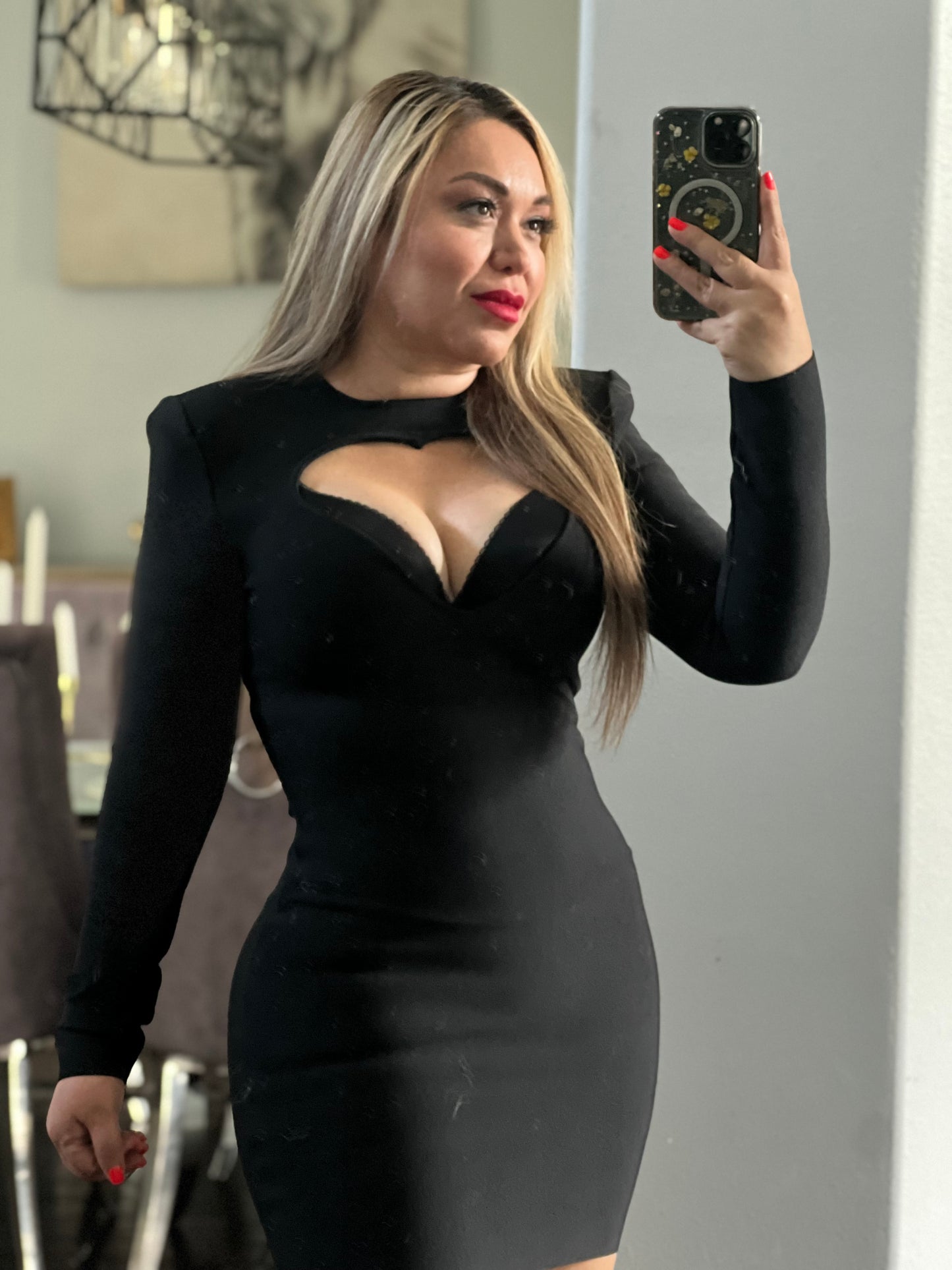 Black heart bandage dress