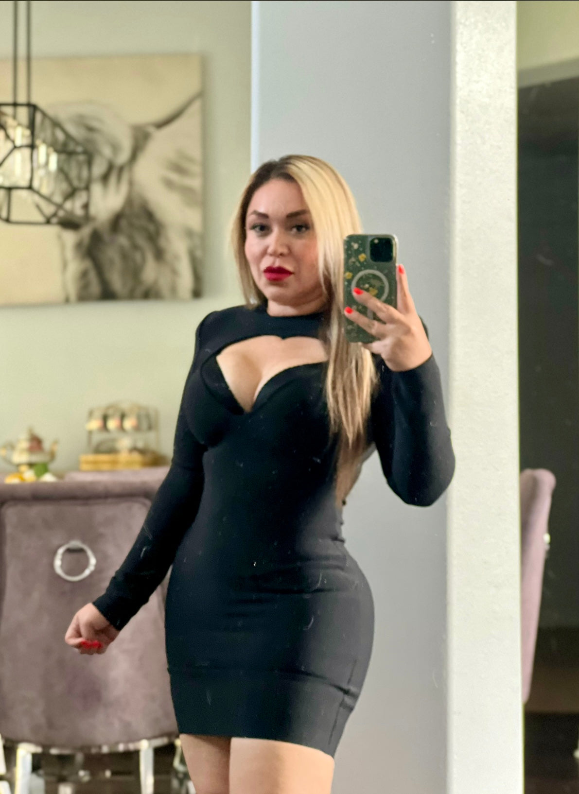 Black heart bandage dress
