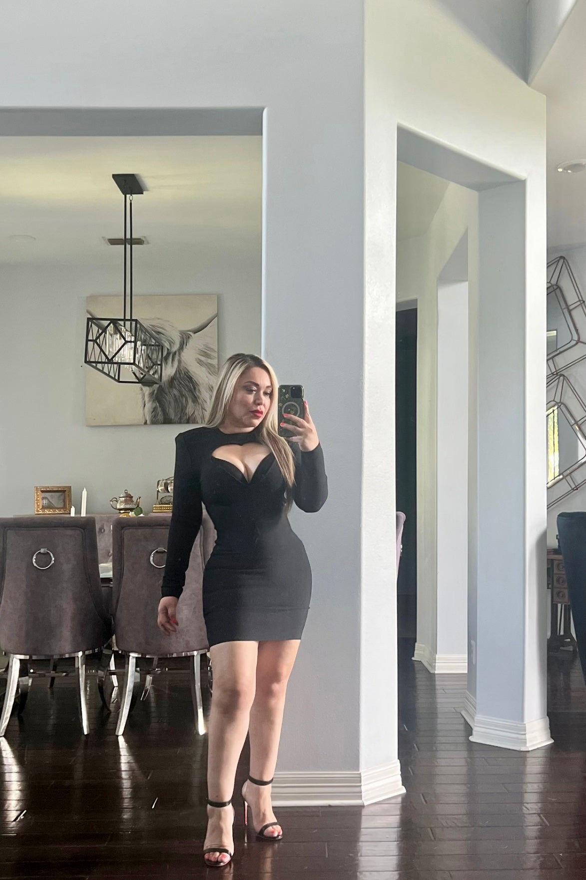 Black heart bandage dress
