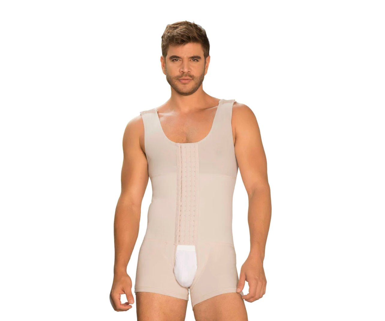 Fajas Colombianas Post Surgery Stage 2 & Everyday Use Short Body Shaper for Men MariaE 8128