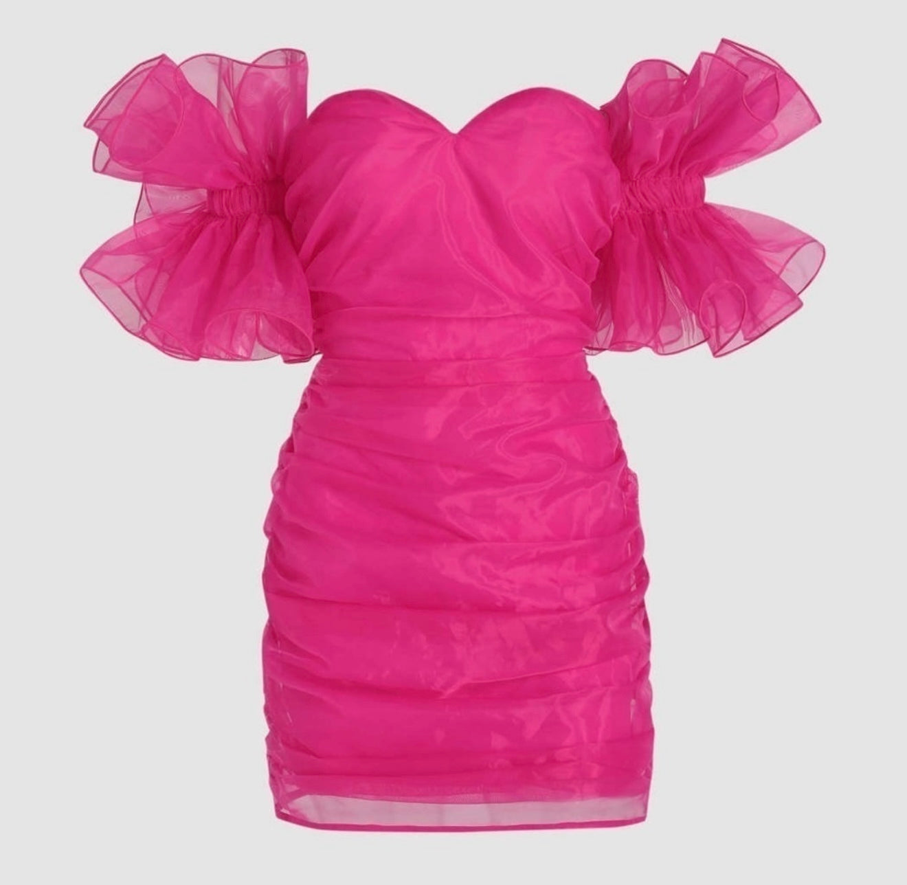 Mini mesh pink dress