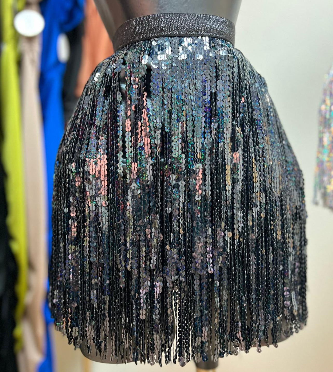 Sequin Fringed skirt