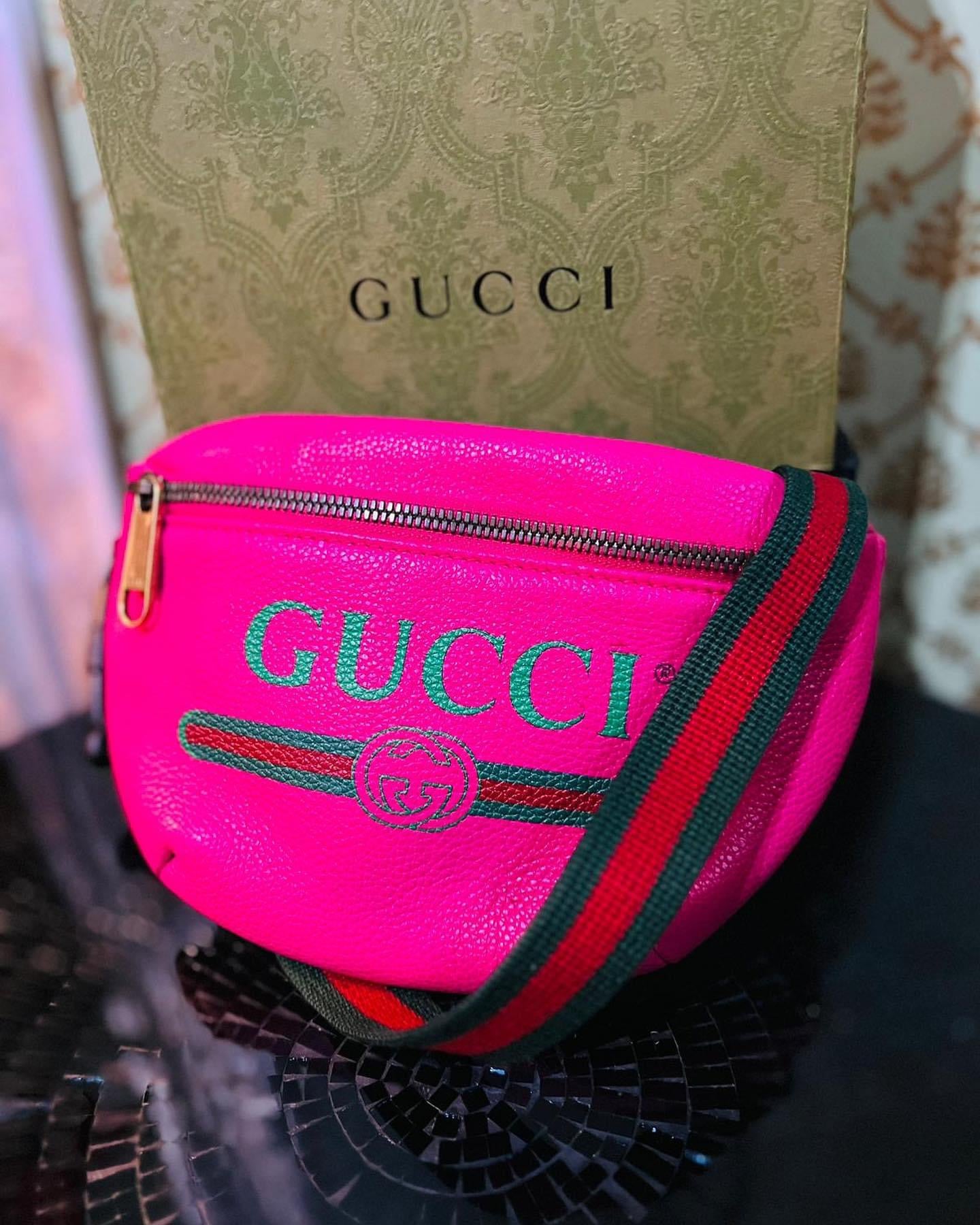 Pre-Owned Authenticated Gucci Logo Belt Bag Calf Leather Pink Unisex