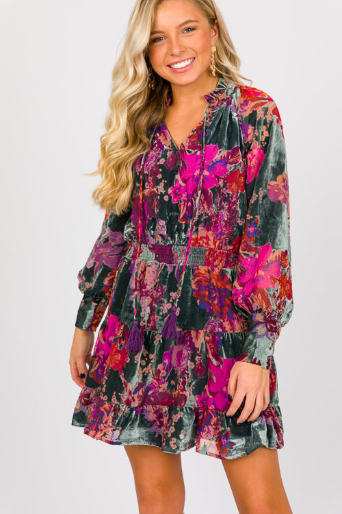 BURN OUT VELVET DRESS 5732