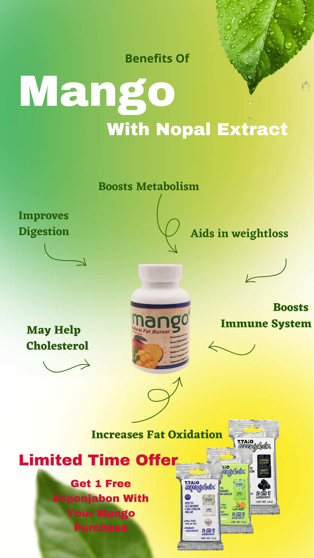 Mango con extracto de nopal (free esponjabon)