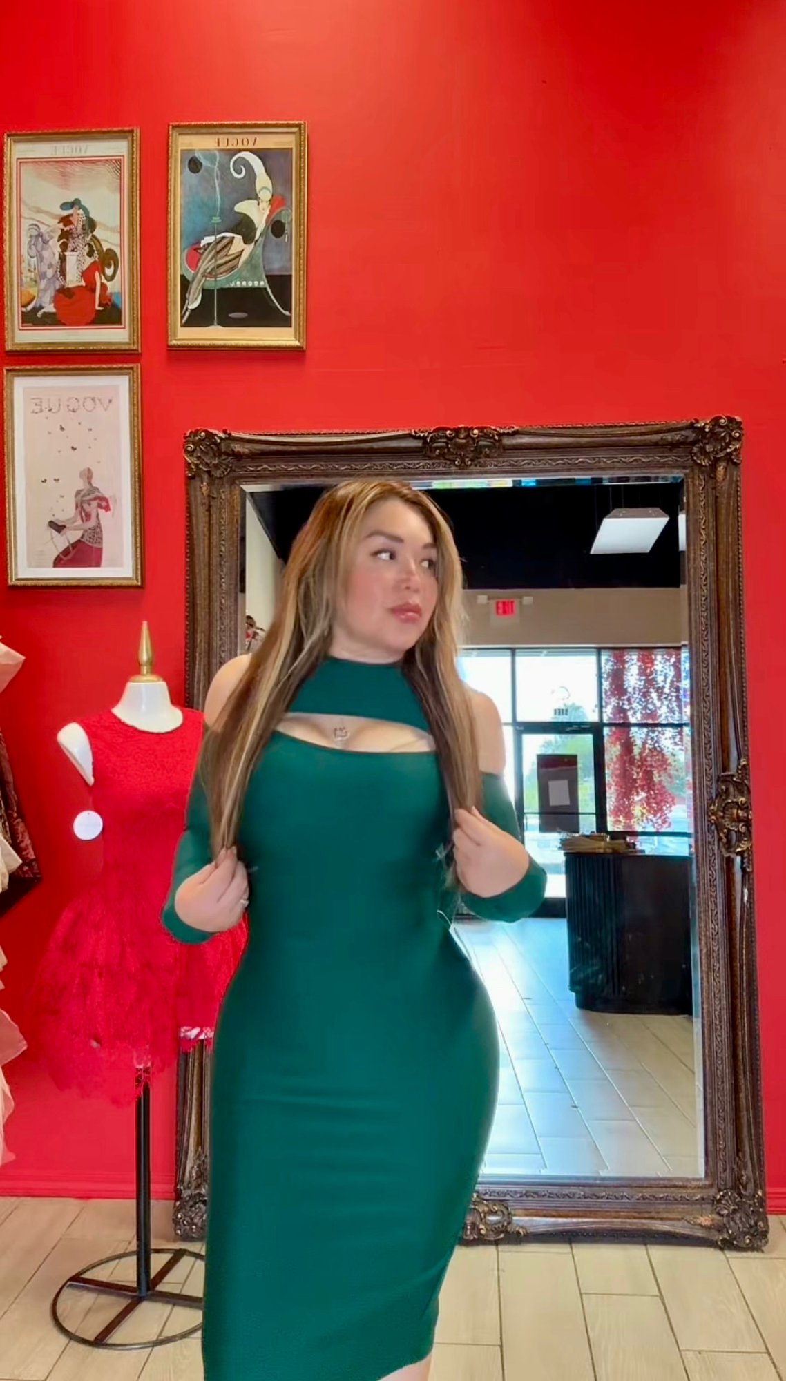 Green bandage dress