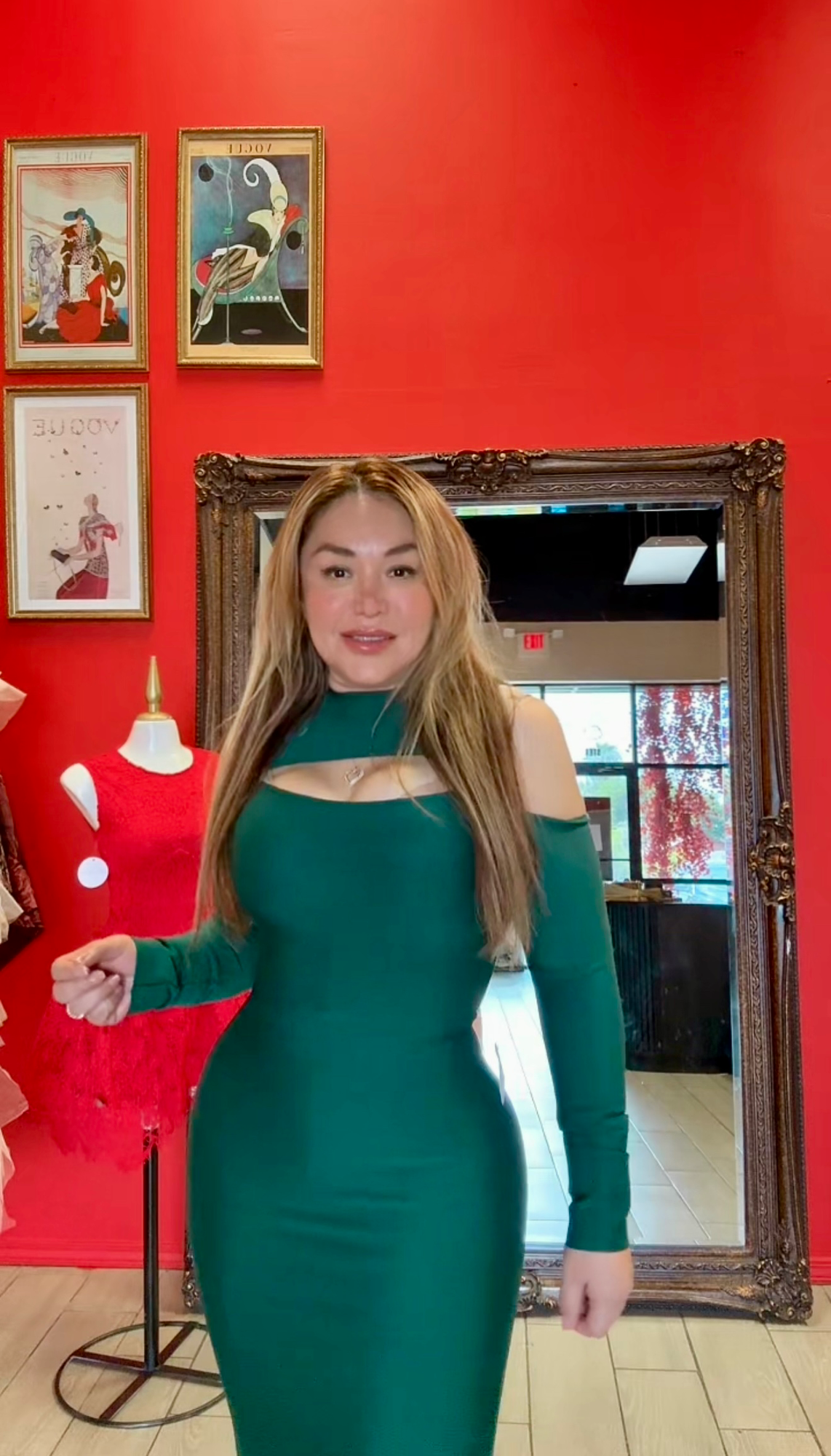 Green bandage dress