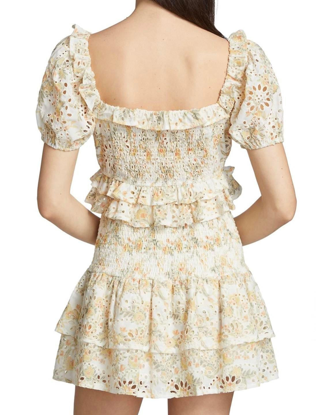 Smocked Eyelet Floral Skirt Set