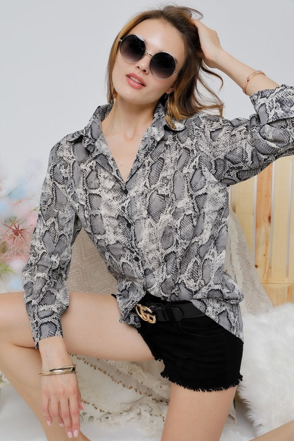 Snake button up