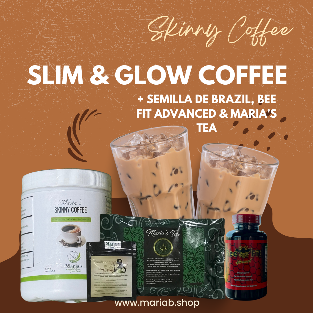 Skinny coffee + Maria’s tea, semilla de Brazil & Bee fit advanced #promopack