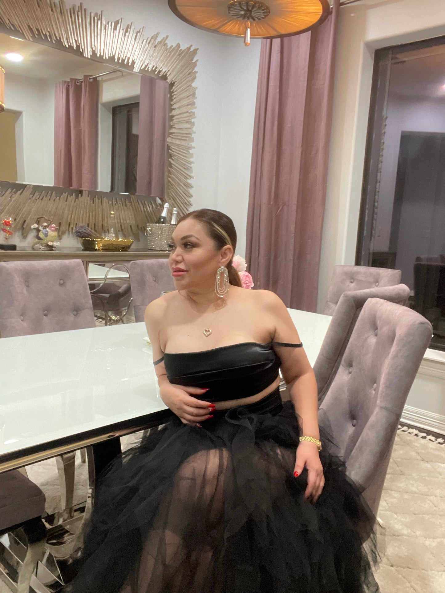 Round crystal embellished earrings