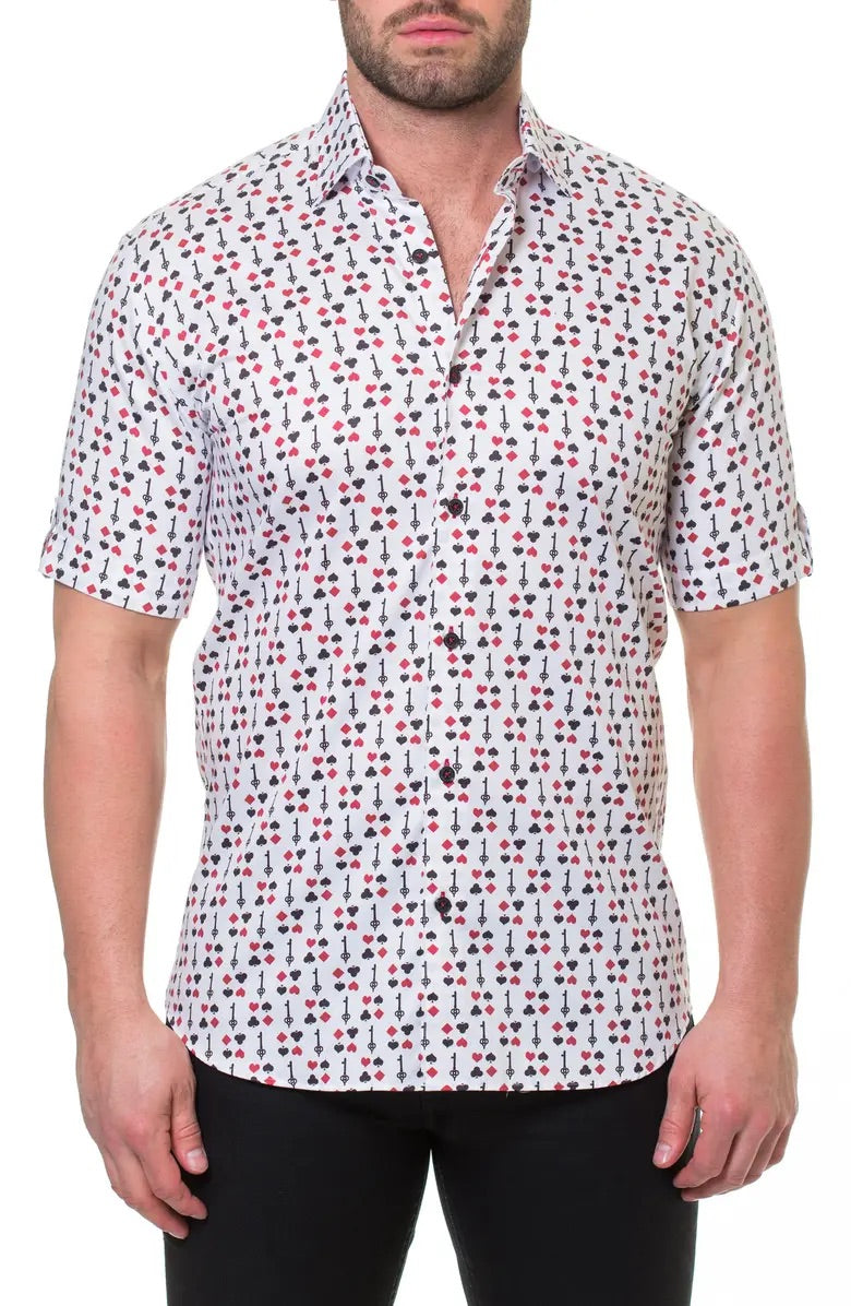 Black jack white shirt m & xl