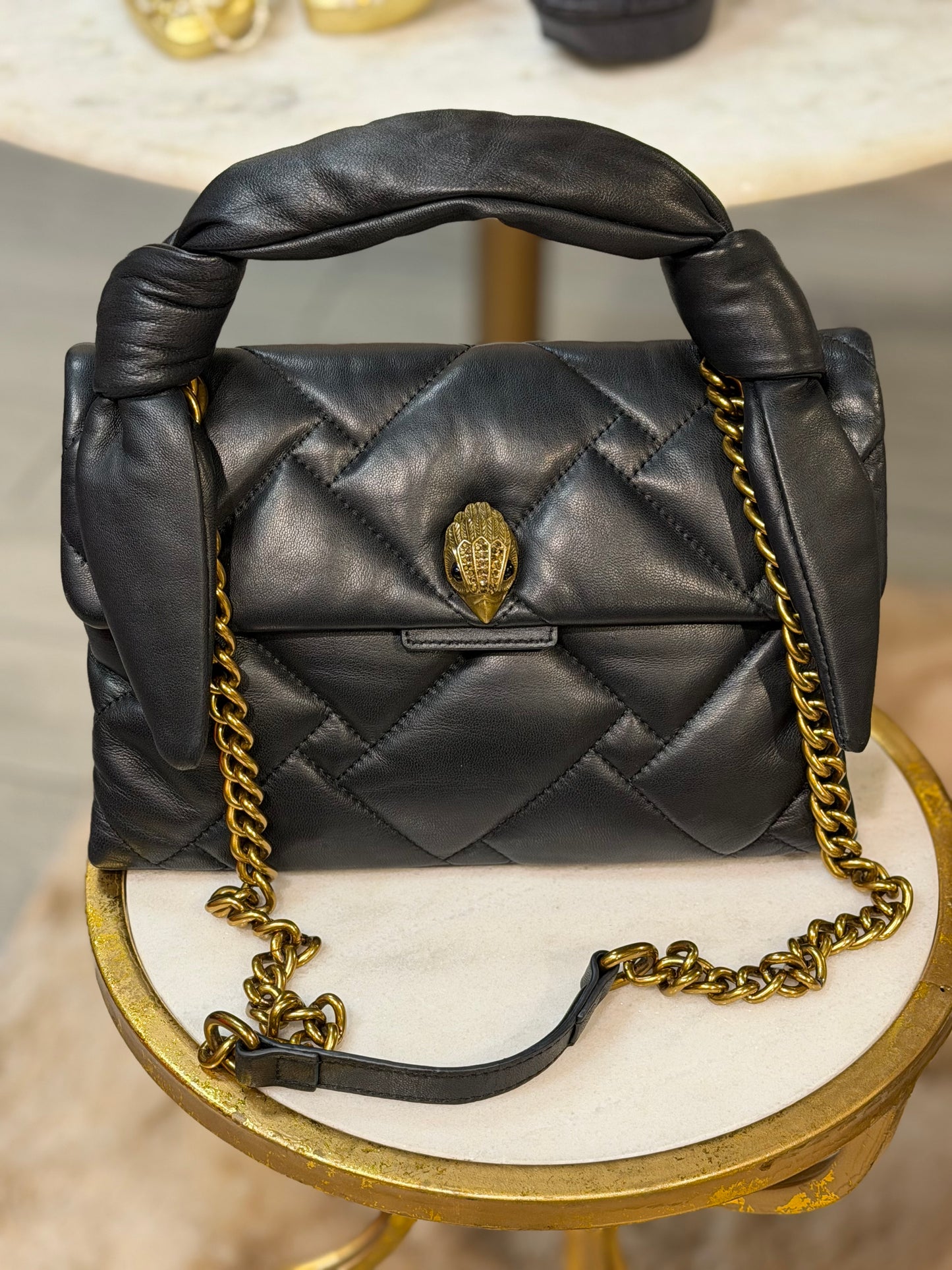 Kurt Geiger London Kensington Soft Leather Bag – Black (Lightly Used)