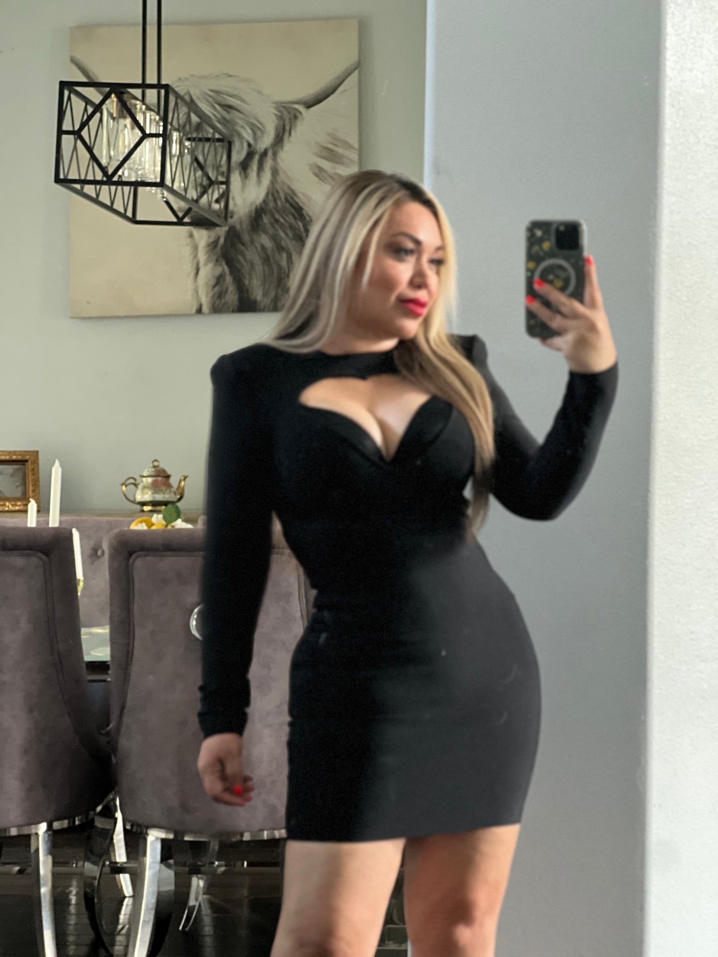 Black heart bandage dress