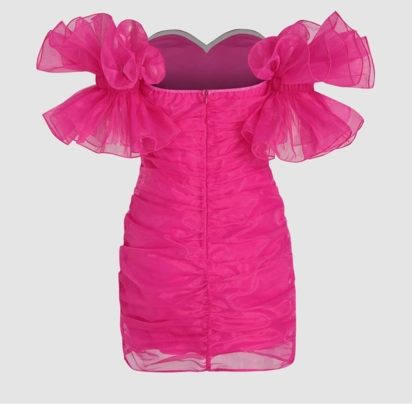 Mini mesh pink dress