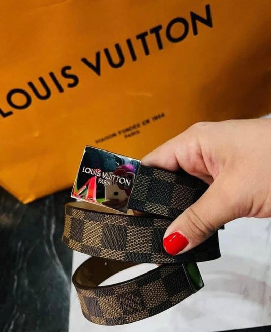 Louis Vuitton Damier Belt with silver buckle