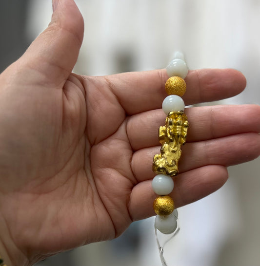 White Jade Feng Shui Pixiu Bracelet