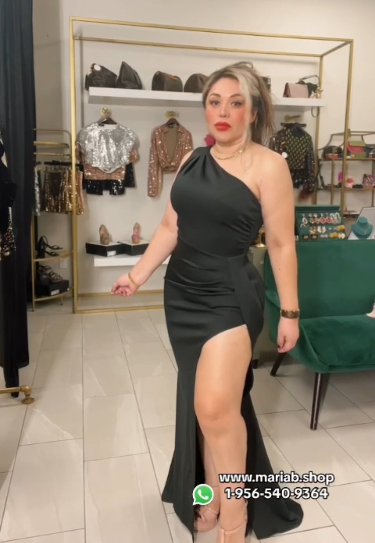 Lina Maxi side slit dress
