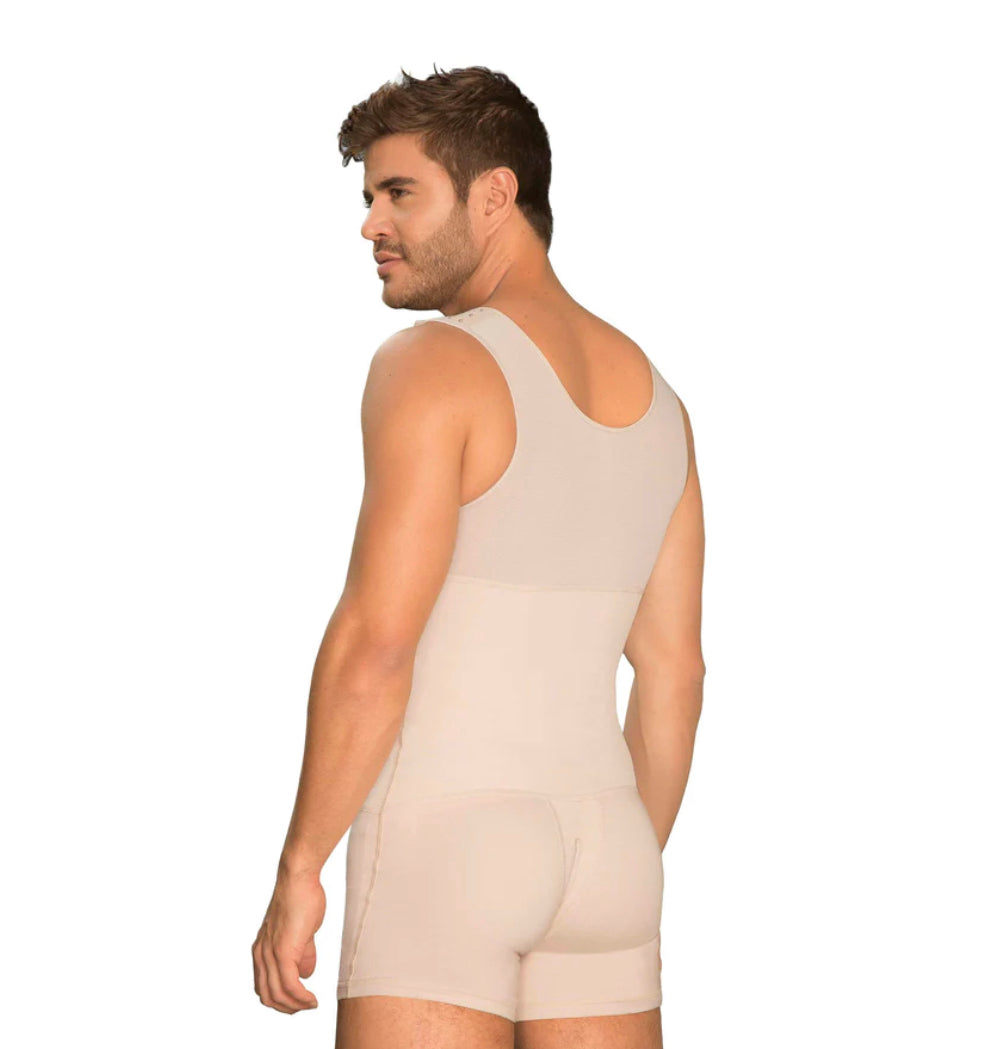 Fajas Colombianas Post Surgery Stage 2 & Everyday Use Short Body Shaper for Men MariaE 8128