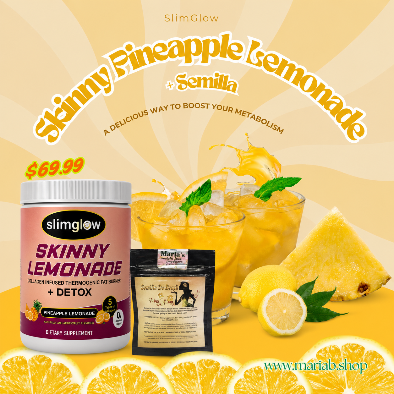 SlimGlow Skinny Pineapple Lemonade + Semilla de Brazil Promo Pack