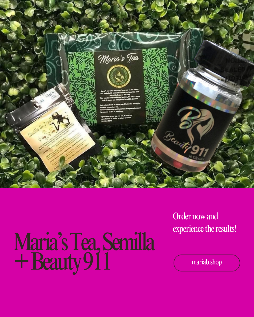 Maria’s Tea, Semilla + Beauty 911