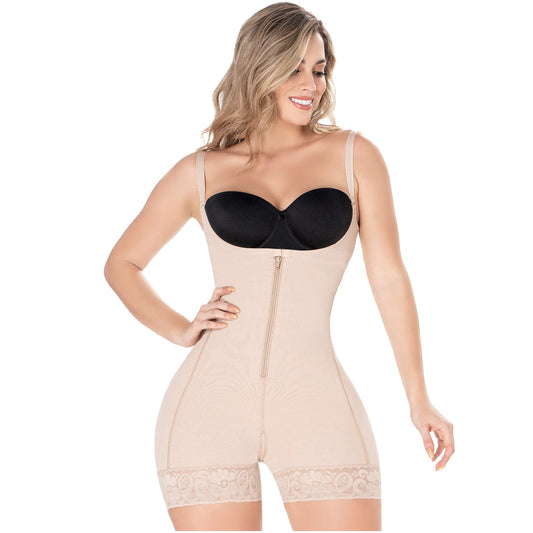 Leslie-Tummy Tuck Post-Surgery And Daily Use Shapewear With Flat Zipper, Open Bust, & Medium Compression-2396