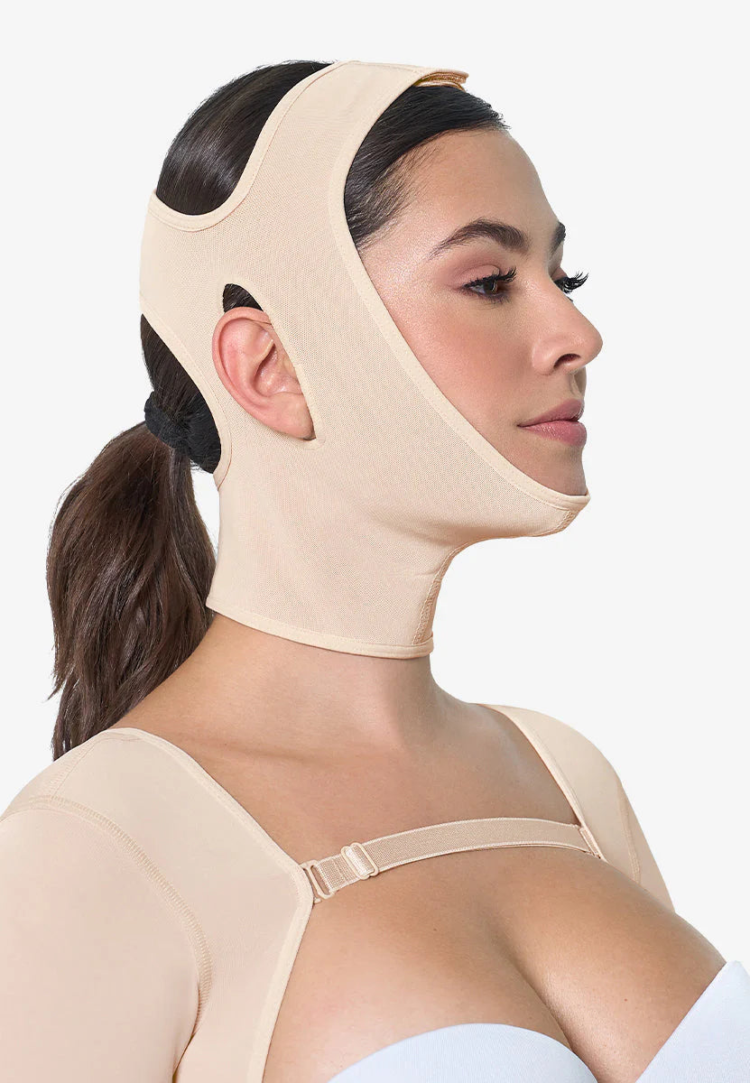 MariaE 9010-4 Powernet Chin Strap Compression Garment for Post-Surgery Recovery, Jawline Support & Facial Contouring
