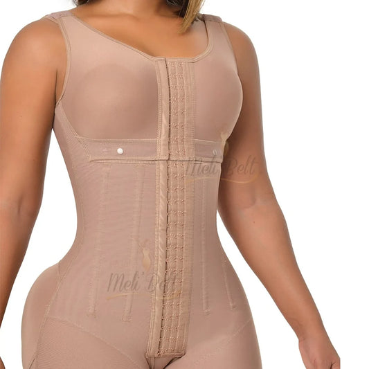 Fajas Melibelt 3012 Charlotte Colombian Shapewear | Waist Trainer, Butt Lifting & Tummy Control w/7 Rods/Varillas Post Op Bra included