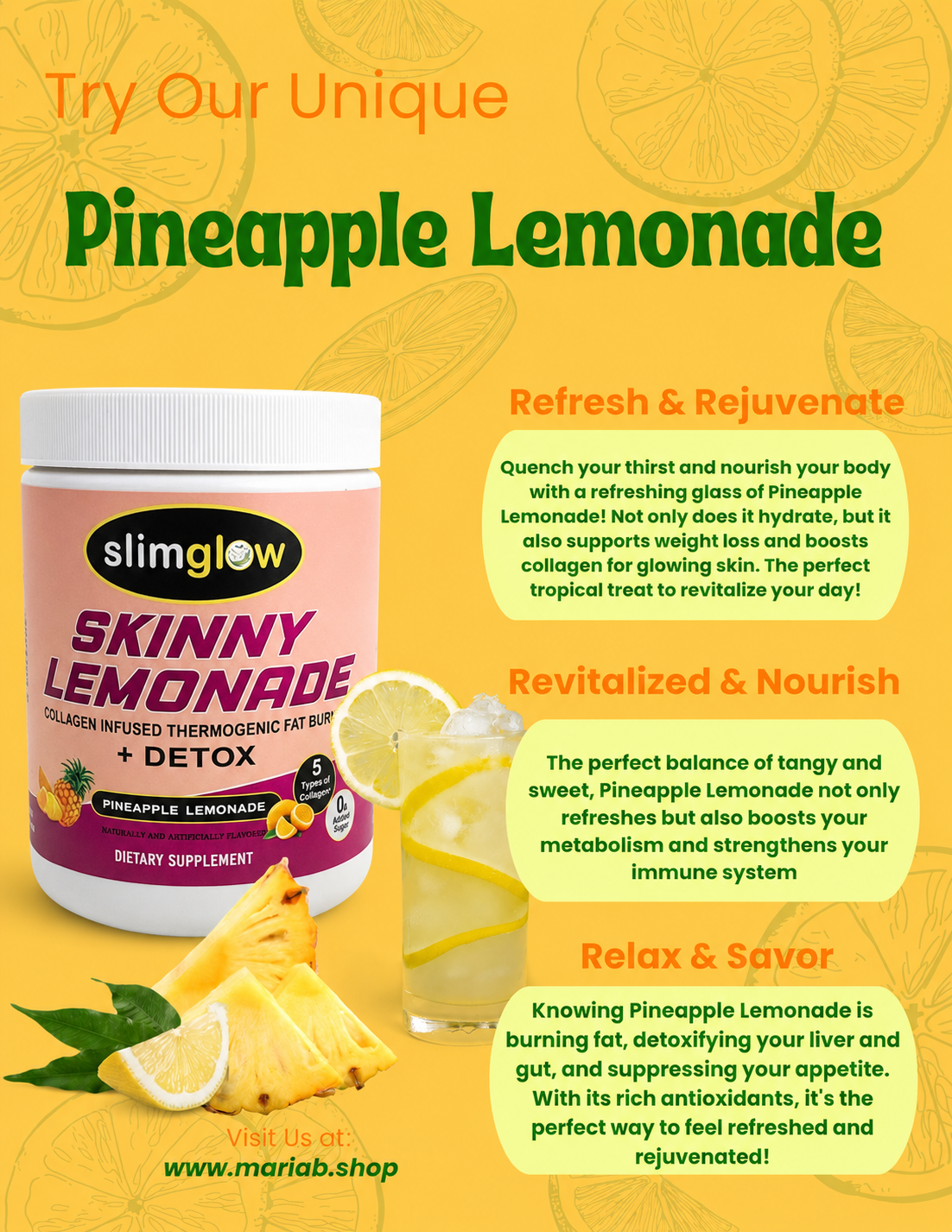 Slim Glow-Skinny Pineapple Lemonade (pre order)