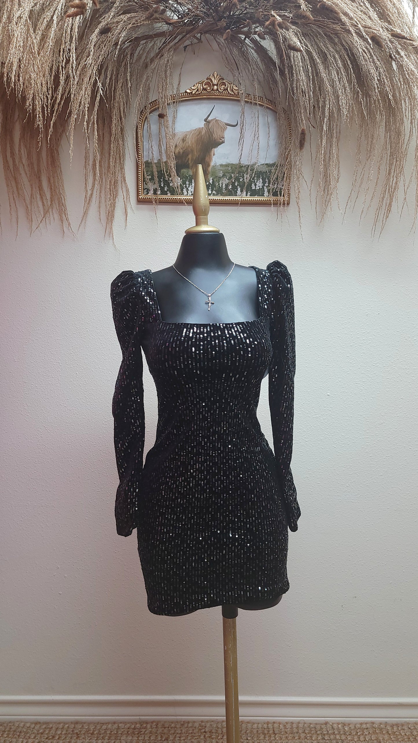 Black sequin dress