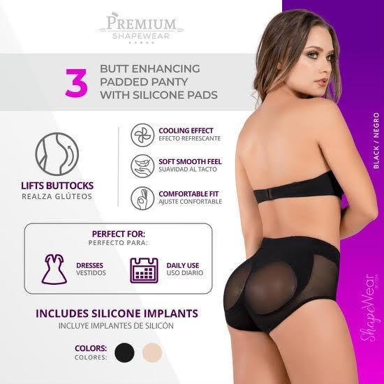 Silicone butt-enhancing panty